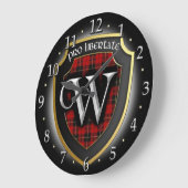 Clan Wallace Tartan Clock Große Wanduhr (Winkel)