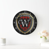 Clan Wallace Tartan Clock Große Wanduhr (Zuhause)