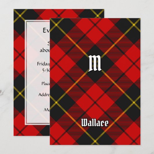 Clan Wallace Tartan Einladung (Vorne/Hinten)