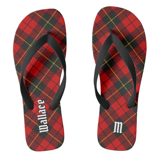 Clan Wallace Tartan Flip Flops Badesandalen (Fußbett)