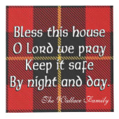 Clan Wallace Tartan House Blessing Würfel (Vorderseite)