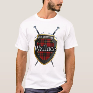 Clan Wallace Tartan Kariert Scottish Shield & Schw T-Shirt