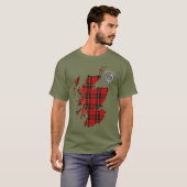 Clan Wallace Tartan Karte & Wappen T - Shirt (Vorne ganz)