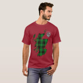 Clan Wallace Tartan Karte & Wappen T - Shirt (Vorne ganz)