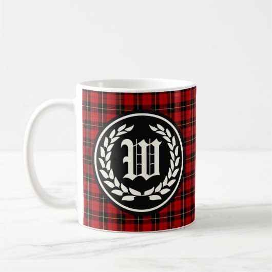 Clan Wallace Tartan Monogram Kaffeetasse (Links)