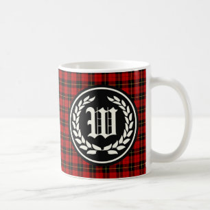 Clan Wallace Tartan Monogram Kaffeetasse