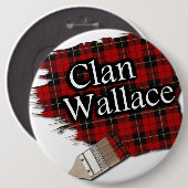 Clan Wallace Tartan Paint Brush Button (Vorne & Hinten)