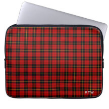 Clan Wallace Tartan Red and Black Kariert Monogram