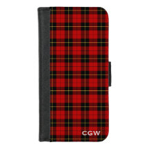 Clan Wallace Tartan Red Scottish Kariert Monogram