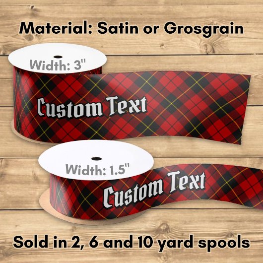 Clan Wallace Tartan Satin Ribbon Satinband