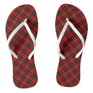 Clan Wallace Tartan Scottish Red und Black Kariert Badesandalen