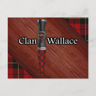 Clan Wallace Tartan Sgian Dubh Blade Postkarte