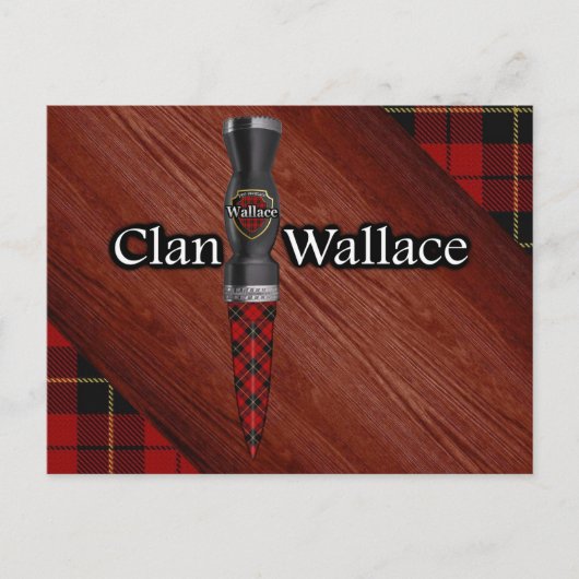 Clan Wallace Tartan Sgian Dubh Blade Postkarte (Vorderseite)