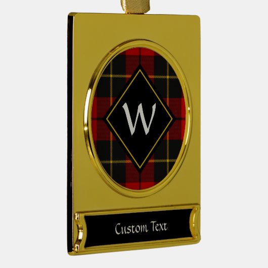 Clan Wallace Tartan Silver Plated Banner Ornament (Rechts)