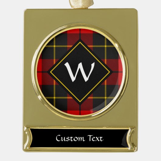 Clan Wallace Tartan Silver Plated Banner Ornament (Vorderseite)