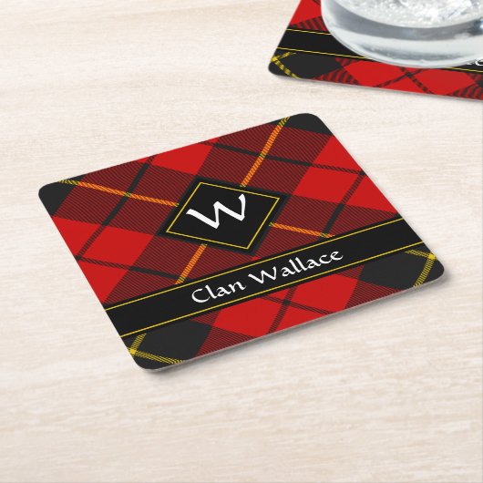 Clan Wallace Tartan Square Paper Untersetzer (angewinkelt)