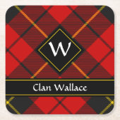 Clan Wallace Tartan Square Paper Untersetzer (Vorderseite)