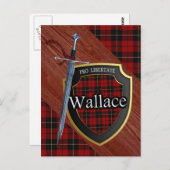 Clan Wallace Tartan Sword & Shield Postkarte (Vorne/Hinten)