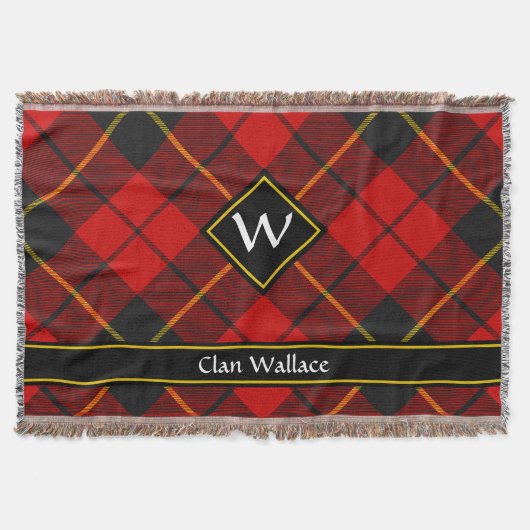 Clan Wallace Tartan Throw Blanket Decke (Vorderseite)