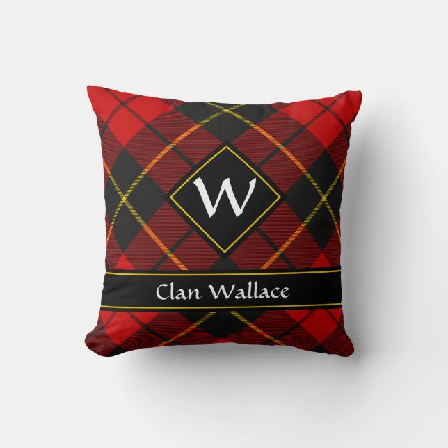 Clan Wallace Tartan Throw Pillow Kissen (Vorderseite)