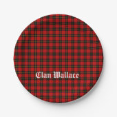 Clan Wallace Tartan und Text Pappteller (Vorderseite)