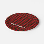 Clan Wallace Tartan und Text Pappteller (Schrägansicht)