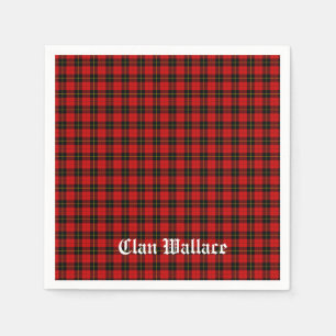 Clan Wallace Tartan und Text Serviette