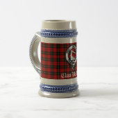 Clan Wallace Wappen Abzeichen und Tartan Bierglas (Vorderseite Links)