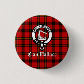Clan Wallace Wappen Abzeichen und Tartan Button (Vorderseite)