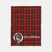 Clan Wallace Wappen Abzeichen und Tartan Fleecedecke (Vorderseite)