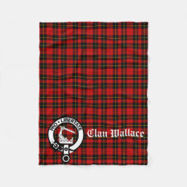 Clan Wallace Wappen Abzeichen und Tartan Fleecedecke