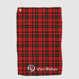 Clan Wallace Wappen Abzeichen und Tartan individue Golfhandtuch