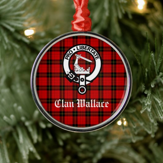 Clan Wallace Wappen Abzeichen und Tartan individue Ornament Aus Metall (Baum)