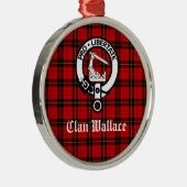 Clan Wallace Wappen Abzeichen und Tartan individue Ornament Aus Metall (Rechts)