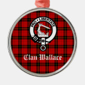 Clan Wallace Wappen Abzeichen und Tartan individue Ornament Aus Metall (Vorne)