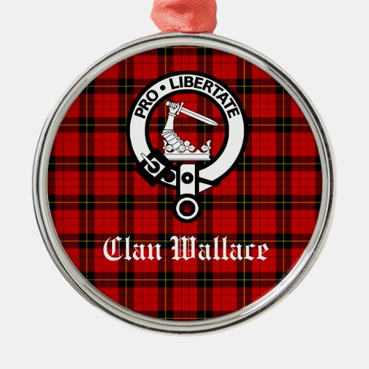 Clan Wallace Wappen Abzeichen und Tartan individue Ornament Aus Metall (Vorne)