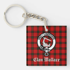 Clan Wallace Wappen Abzeichen und Tartan Schlüsselanhänger