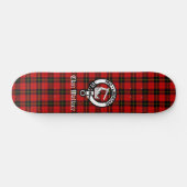 Clan Wallace Wappen Abzeichen und Tartan Skateboard (Horizontal)