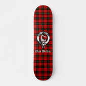 Clan Wallace Wappen Abzeichen und Tartan Skateboard (Vorne)