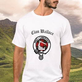 Clan Wallace Wappen Abzeichen und Tartan T-Shirt