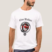Clan Wallace Wappen Abzeichen und Tartan T-Shirt (Vorderseite)