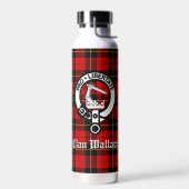 Clan Wallace Wappen Abzeichen und Tartan Trinkflasche (Links)