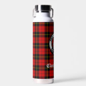 Clan Wallace Wappen Abzeichen und Tartan Trinkflasche (Vorne)