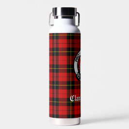 Clan Wallace Wappen Abzeichen und Tartan Trinkflasche