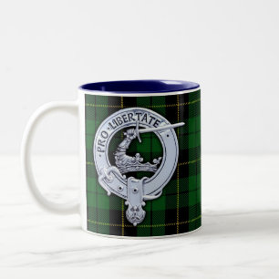 Clan Wallace Wappen & Jagd Tartan Zweifarbige Tasse