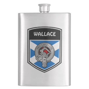 Clan Wallace Wappen & Tartan Flachmann
