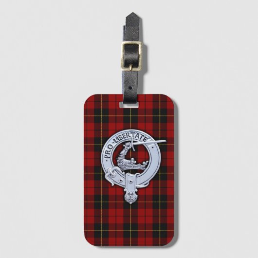 Clan Wallace Wappen & Tartan Gepäckanhänger (Vorderseite Vertikal)