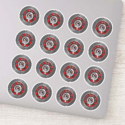 Clan Wallace Wappen & Tartan Knot Aufkleber (Detail)