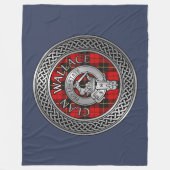 Clan Wallace Wappen & Tartan Knot Fleecedecke (Vorderseite)