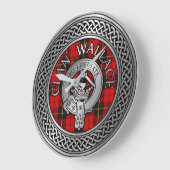 Clan Wallace Wappen & Tartan Knot Große Wanduhr (Winkel)